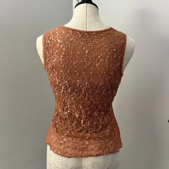 ❌SOLD Y2k Merona Lace & Sequin Sleeveless Blouse - Size S - Picture 4 of 9